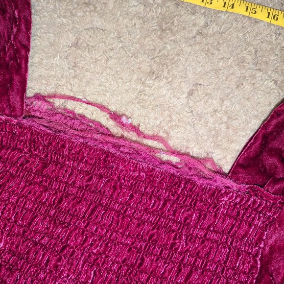 Torrid Crushed Velvet Smocked Long Sleeve Top - Picture 5 of 7